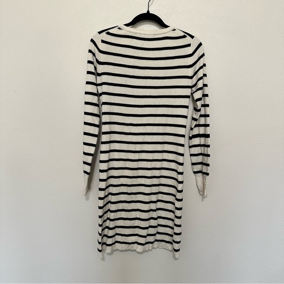 Reiss women’s black & off white sweater dress with gold button detail size small - Picture 4 of 6